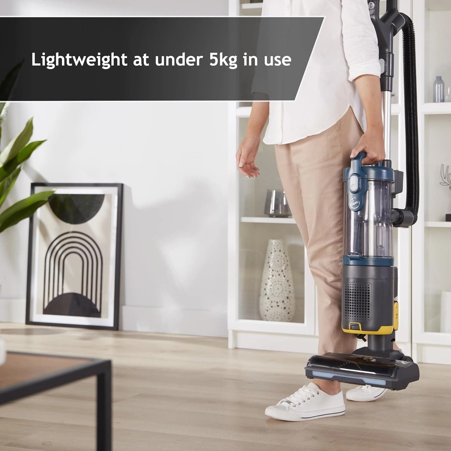 Hoover Upright Pet Vacuum Cleaner, All Floors/Stairs/Surfaces, ANTI-TWIST brush, Pet Turbo Brush, Lightweight [HL410PT] , Blue