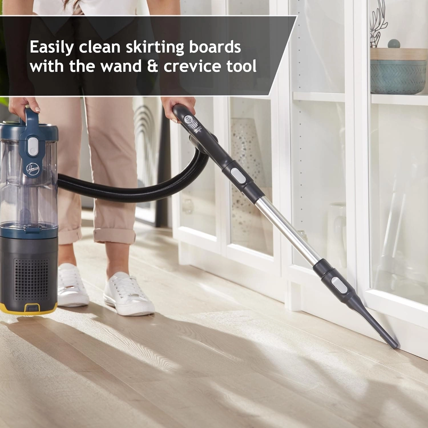 Hoover Upright Pet Vacuum Cleaner, All Floors/Stairs/Surfaces, ANTI-TWIST brush, Pet Turbo Brush, Lightweight [HL410PT] , Blue