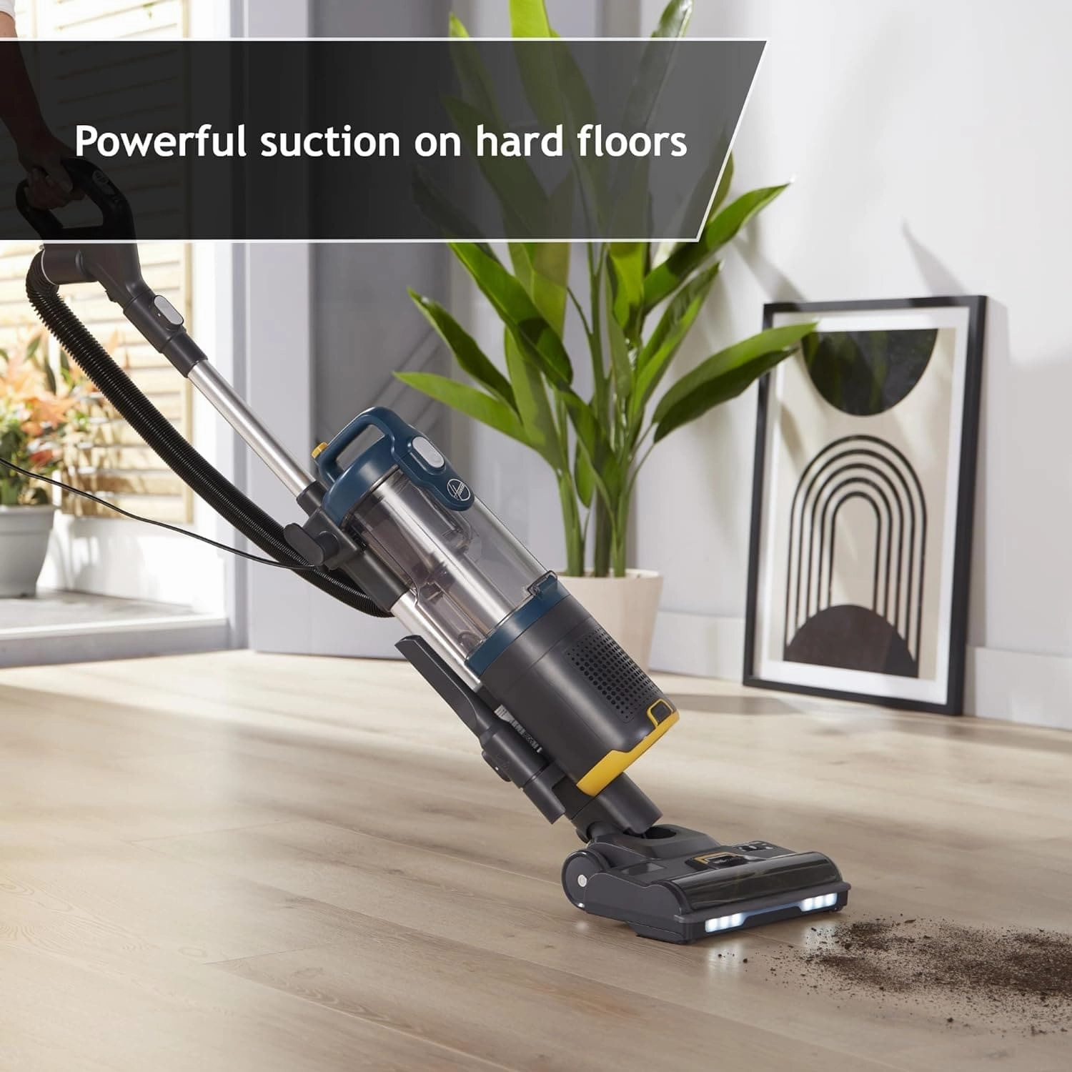 Hoover Upright Pet Vacuum Cleaner, All Floors/Stairs/Surfaces, ANTI-TWIST brush, Pet Turbo Brush, Lightweight [HL410PT] , Blue