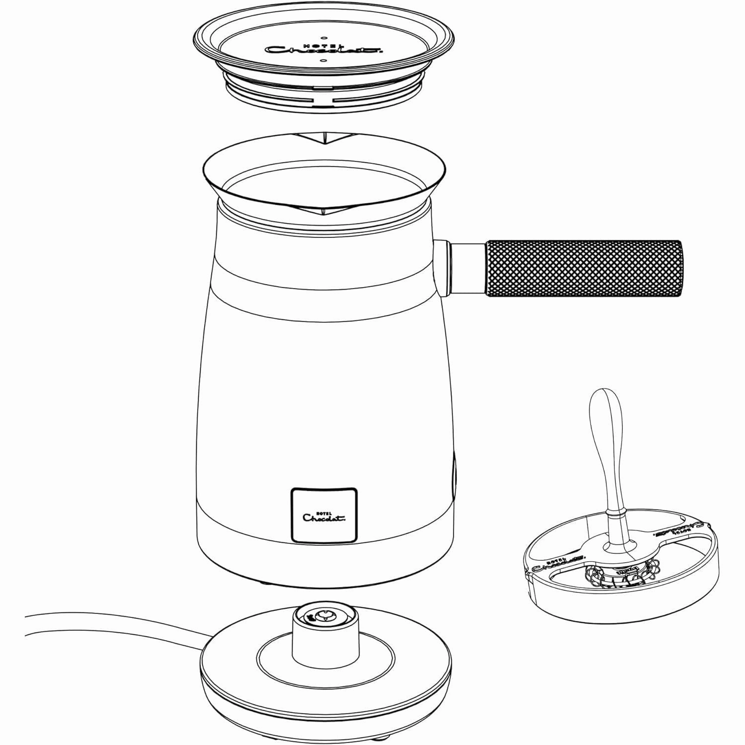 Hotel Chocolat 472756 Velvetiser Hot Chocolate Machine Complete Starter Kit, Grey