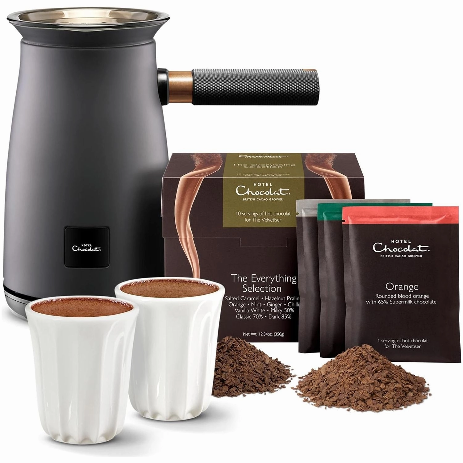 Hotel Chocolat Velvetiser In-Home Hot Chocolate Machine  Barista-Grade Maker, Charcoal Edition