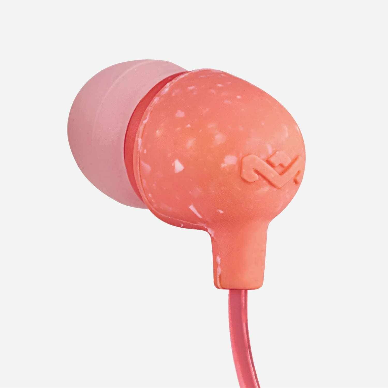 House of Marley Little Bird In-Ear Headphones , In-Line Microphone Control Earphones, Noise Isolating 9 mm Driver, Earbuds Included in 2 Sizes for Lasting Comfort, Sustainably Crafted Sound- Peach