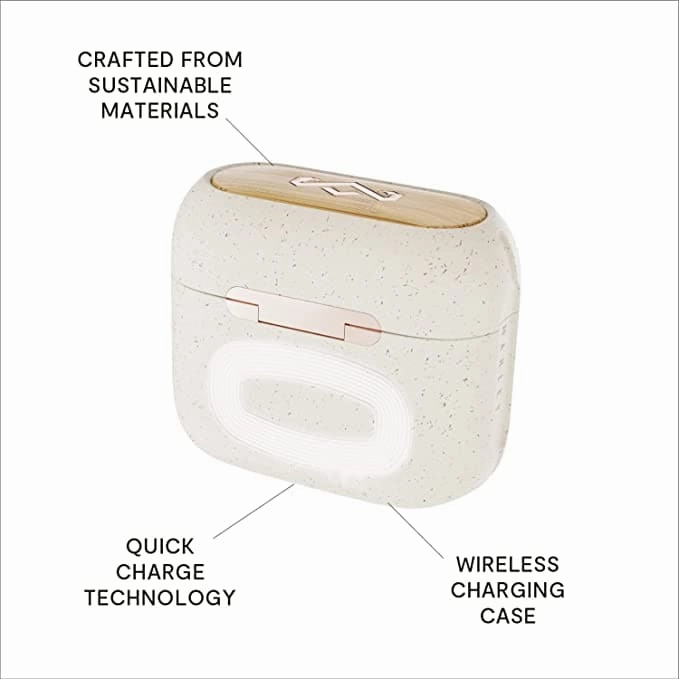 House Of Marley Redemption ANC 2 Wireless Earbuds - Active Noise Cancellation, In-Ear Sensors and Touch Control, Water and Sweat Resistant, Wireless Charging, USB-C Quick Charge, Charging Case