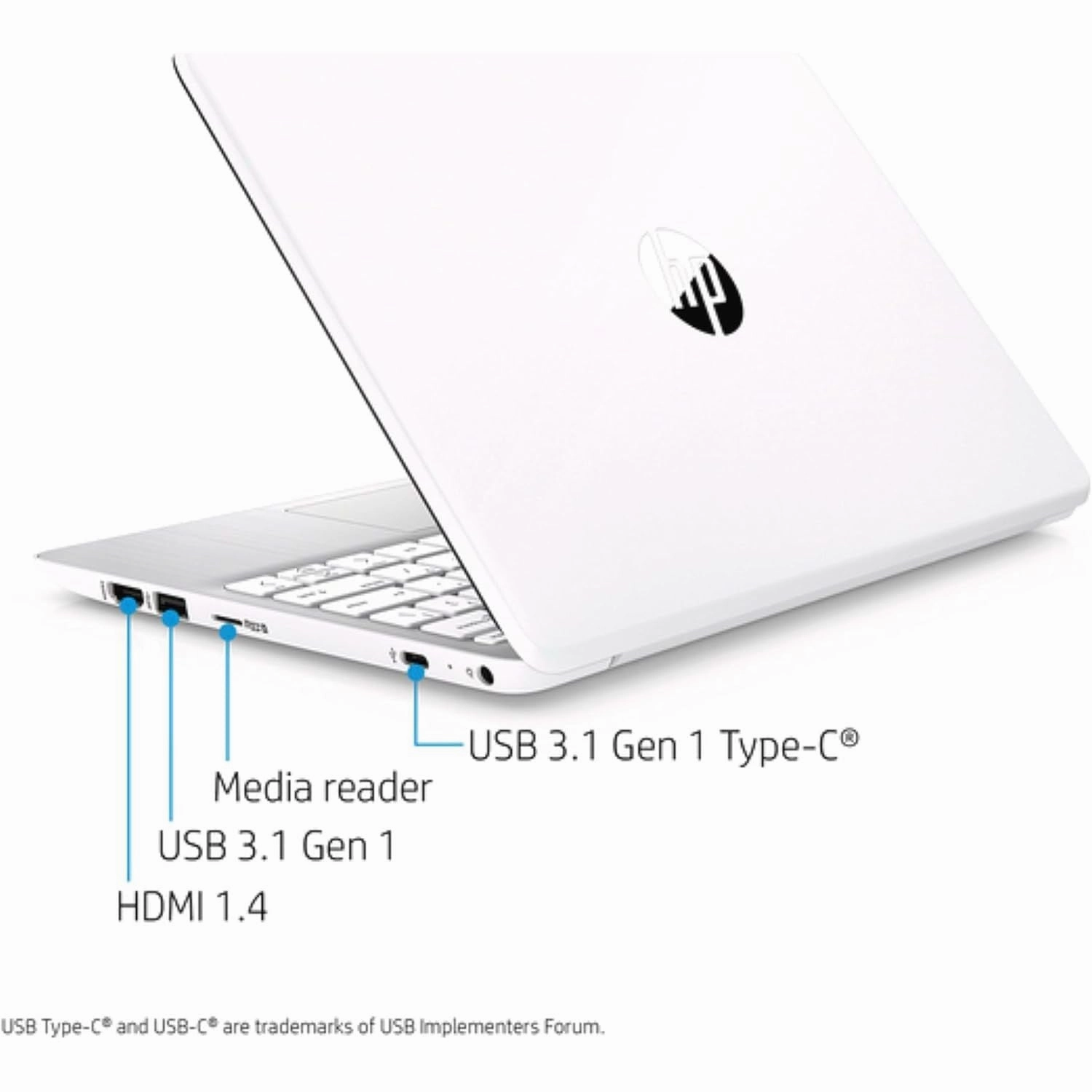 HP 11-ak0027 11" Laptop C Intel N4120, 4GB RAM, 64GB SSD, Windows 10, White