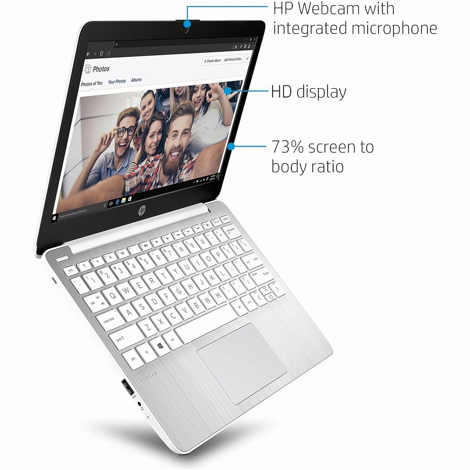 HP 11-ak0027 11" Laptop C Intel N4120, 4GB RAM, 64GB SSD, Windows 10, White