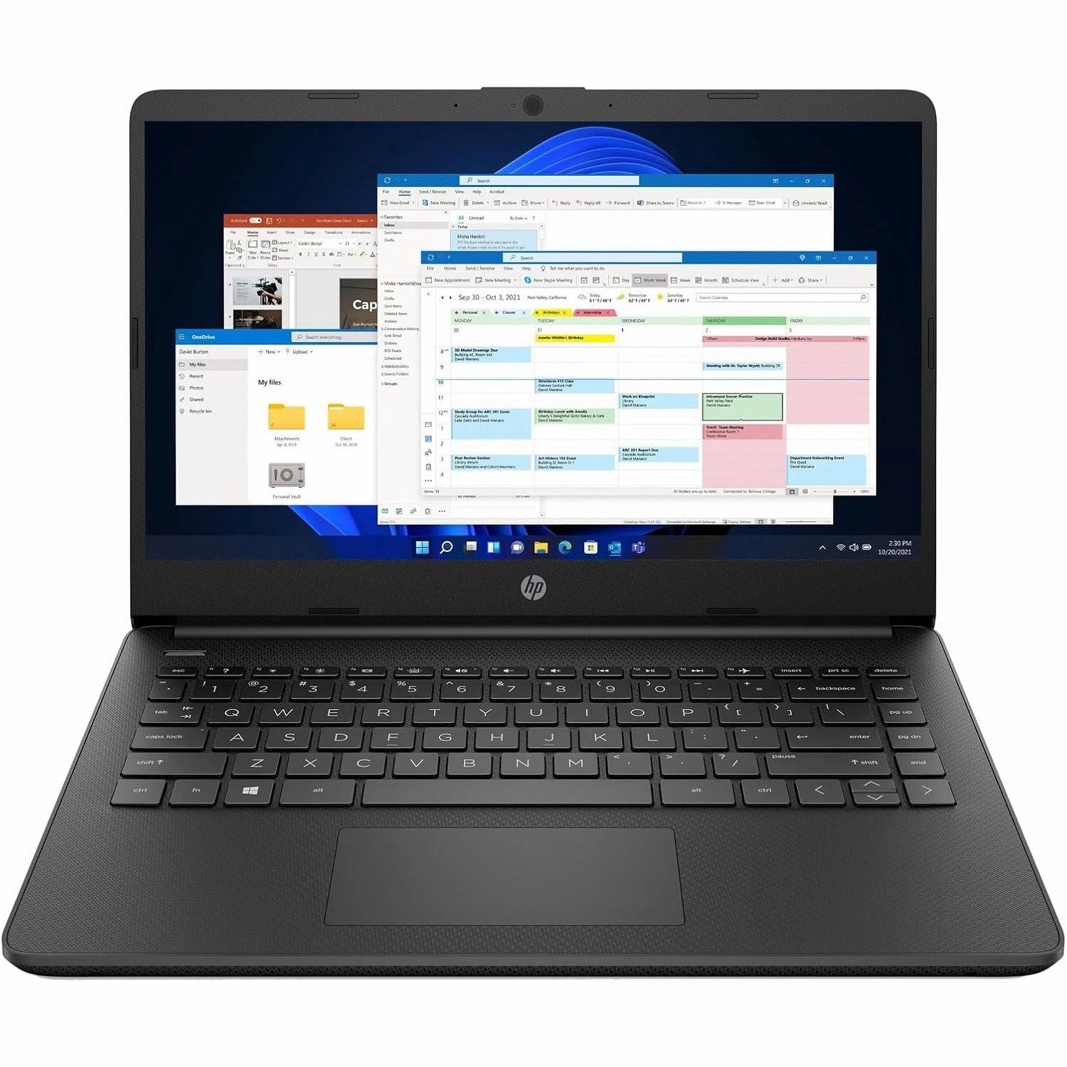 HP 14s-dq0034na 14" Laptop C Intel Celeron N4120, 4GB RAM, 128GB SSD, Windows 11, Black
