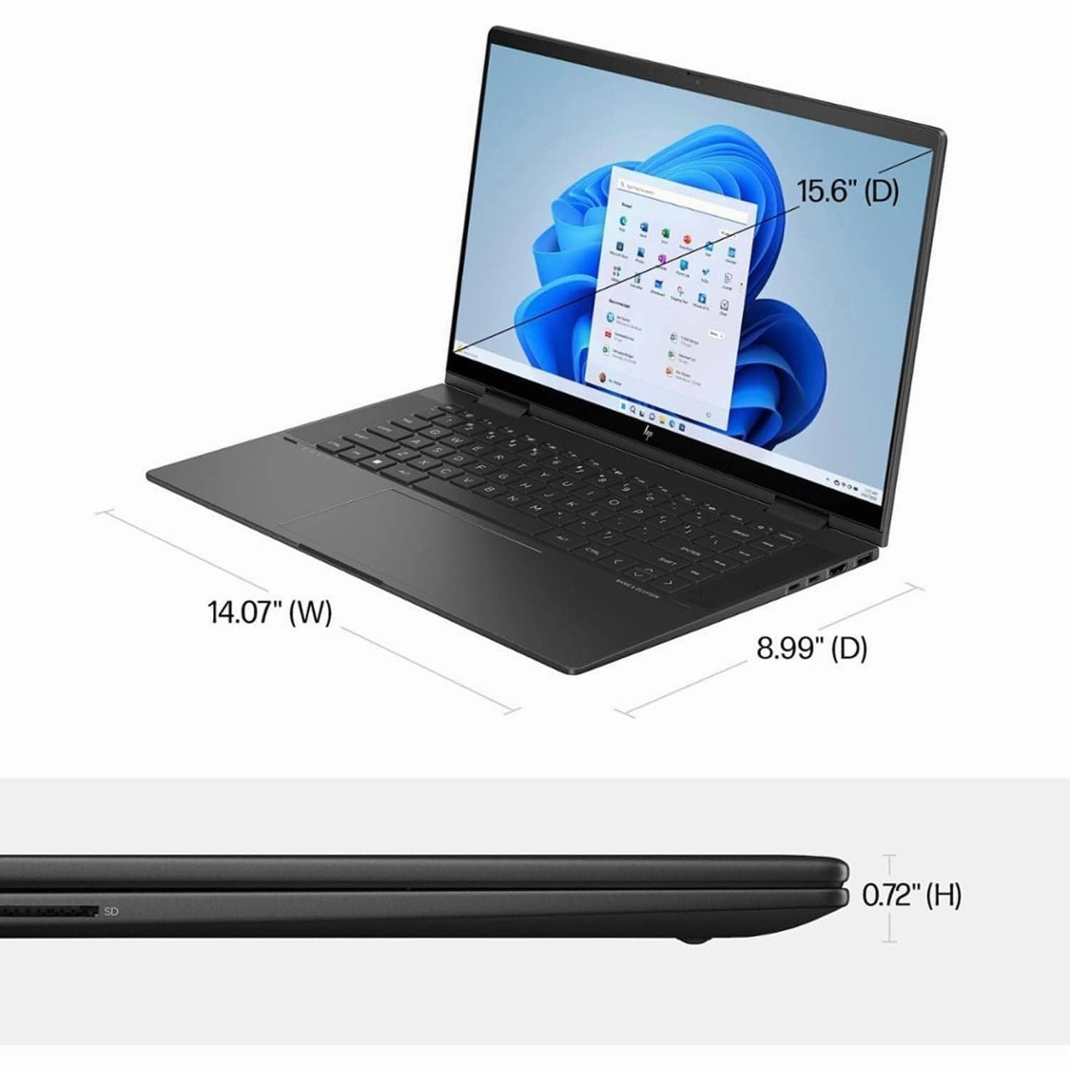 HP Envy x360 15.6in Ryzen 5 8GB 512GB 2-in-1 Laptop - Black