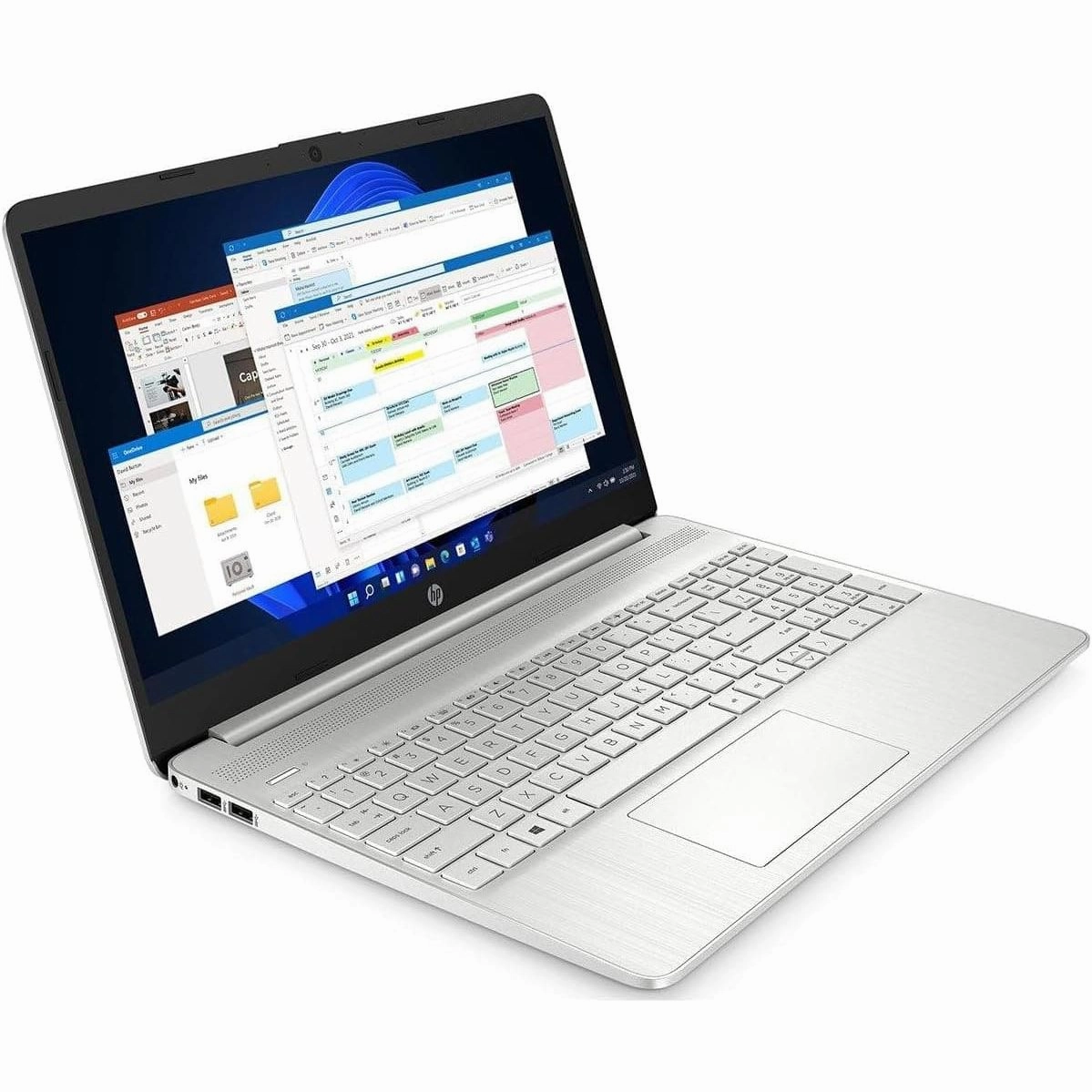 HP Laptop PC 15s-fq0028na - Intel Pentium Silver N5030 Processor - 4GB RAM - 128GB SSD - 15.6 inch HD display - Windows 11 Home - Natural Silver