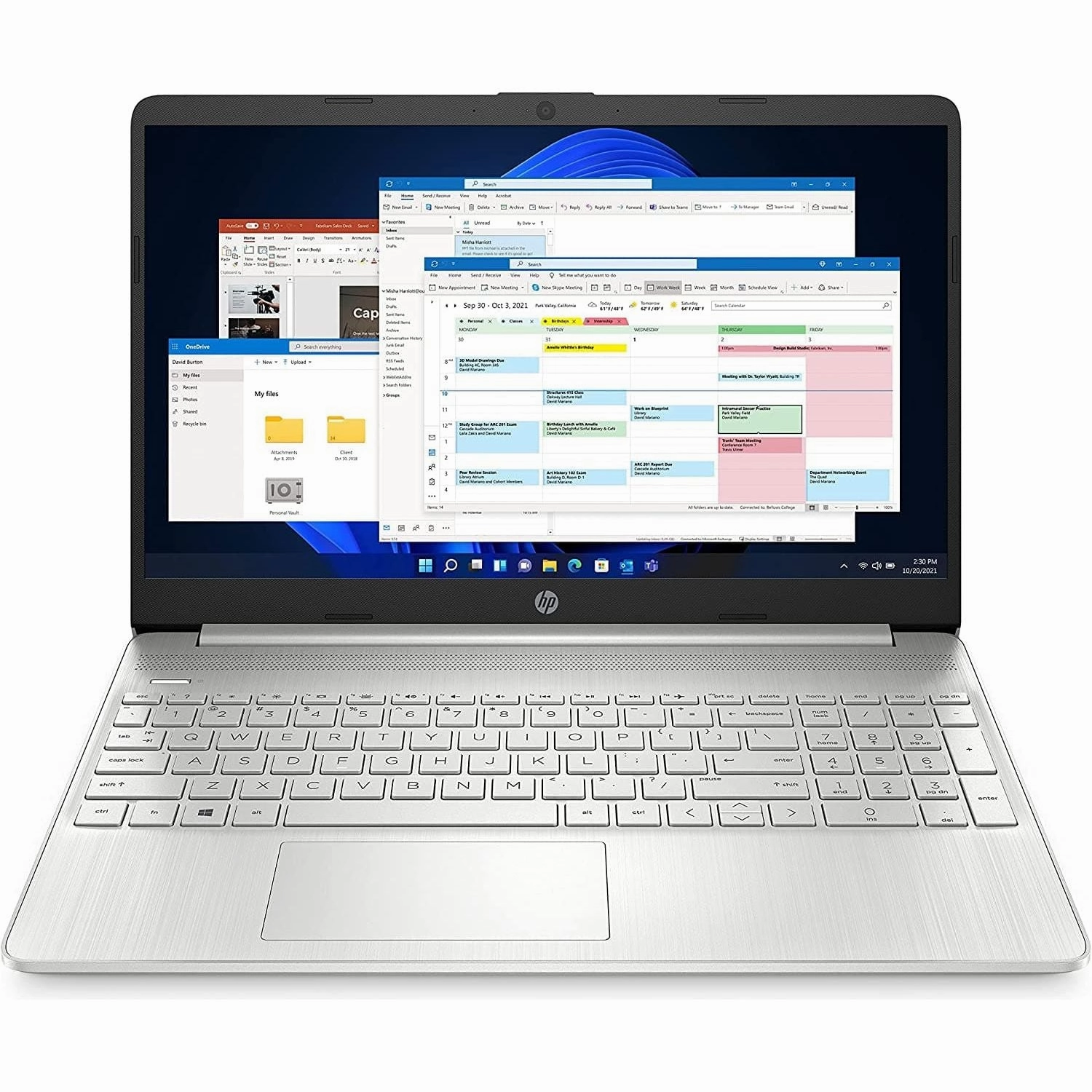 HP Laptop PC 15s-fq2015sa | Intel Core i3-1115G4 Processor | 8GB RAM | 256GB SSD | 15.6 inch Full HD 16:9 display | Microsoft Windows 11 Home OS | Natural Silver
