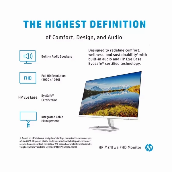 HP M24fwa 23.8-inch Full HD IPS LCD Monitor - White