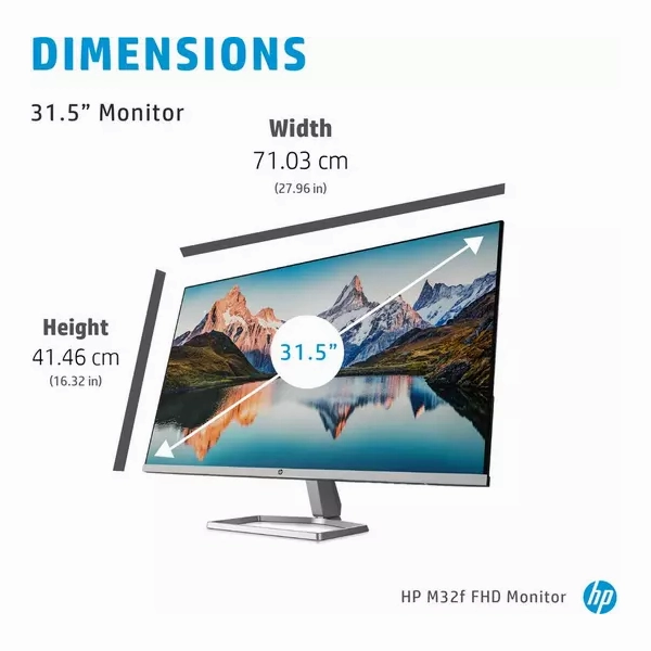 HP M32f 31.5-Inch Full HD VA LCD Monitor - Black & Silver