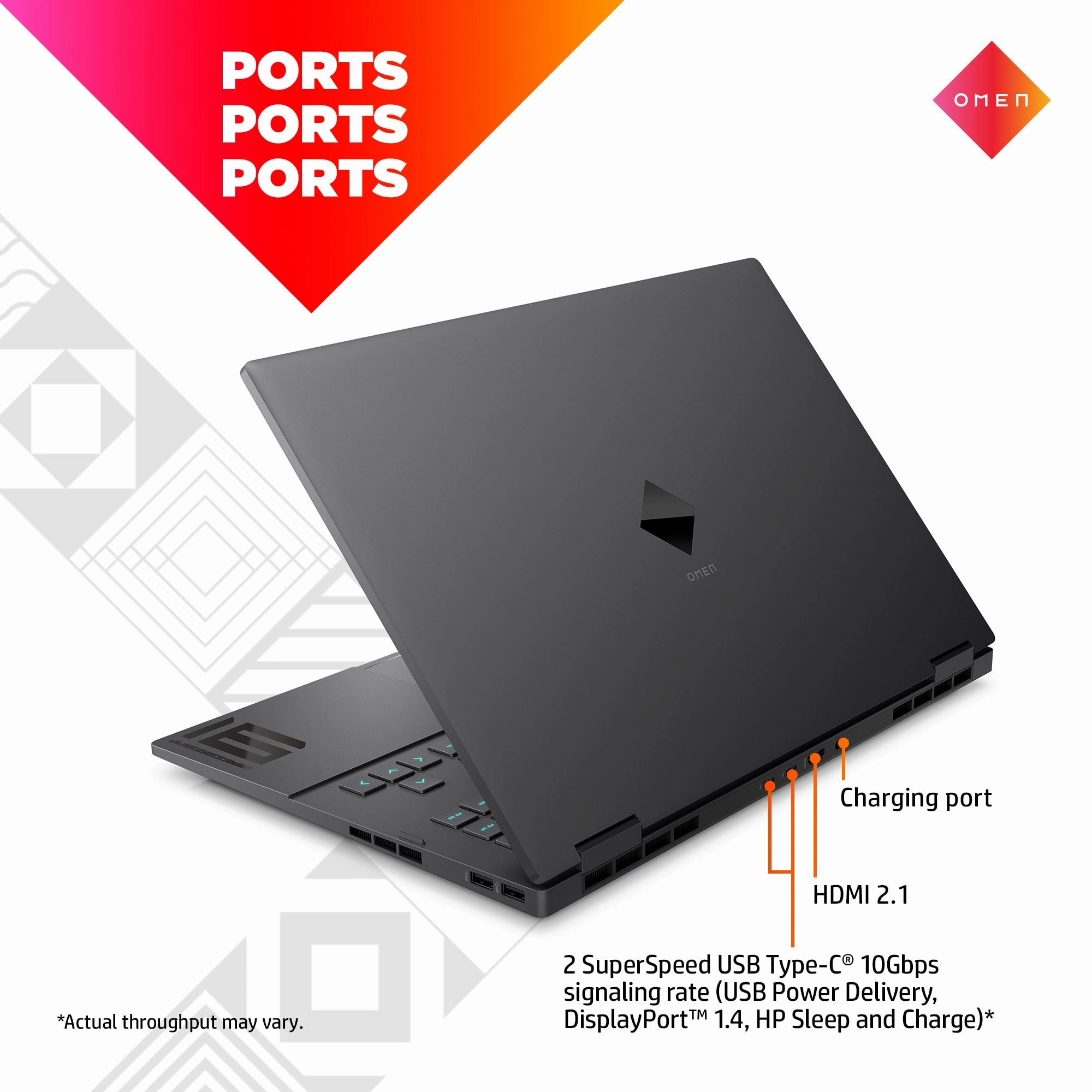 HP Omen 16.1" Gaming Laptop C AMD Ryzen 9 6900HX, 16GB DDR5 RAM, 1TB SSD, NVIDIA GeForce RTX 3070 Ti C Black