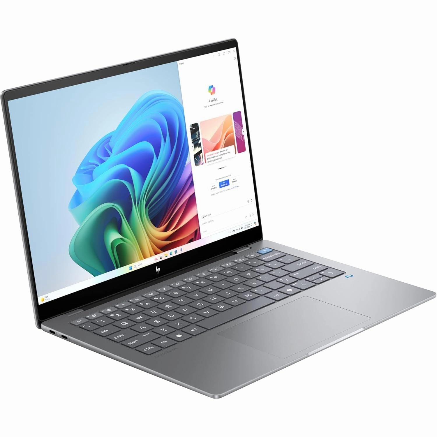 HP OmniBook X 14" AI PC  Snapdragon X Elite, 16GB RAM, 1TB SSD, 2.2K IPS Touchscreen, 26H Battery, Win 11, Poly Studio (14-fe0000sa)