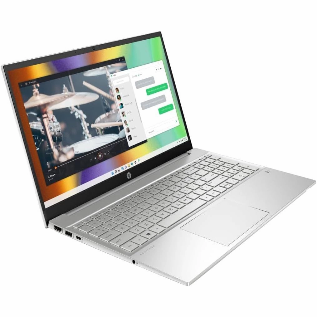 HP Pavilion 15.6" Laptop, AMD Ryzen 7 7730H, 16GB RAM, 512GB SSD, Radeon Graphics, FHD Display, Win 11, B&O Audio, Natural Silver (15-eh3000sa)