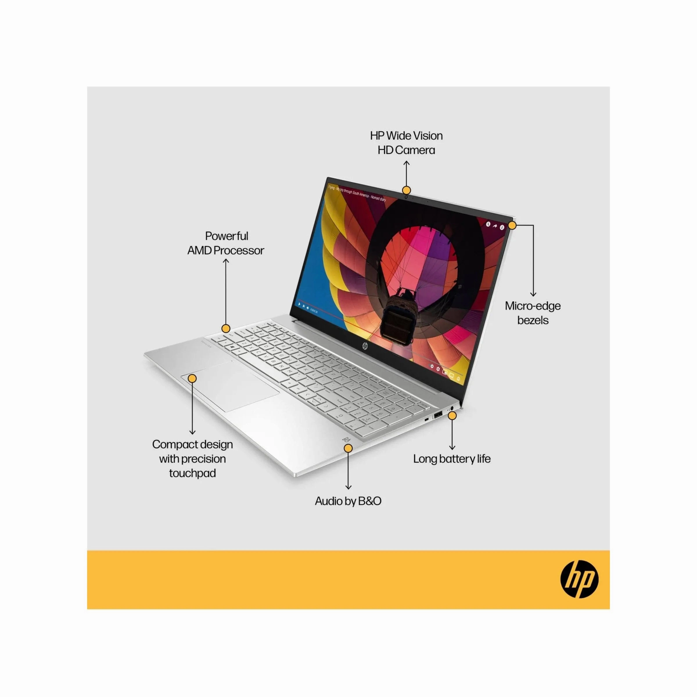 HP Pavilion 15-eh1024na 15.6" Laptop AMD Ryzen 5 512GB SSD - Silver