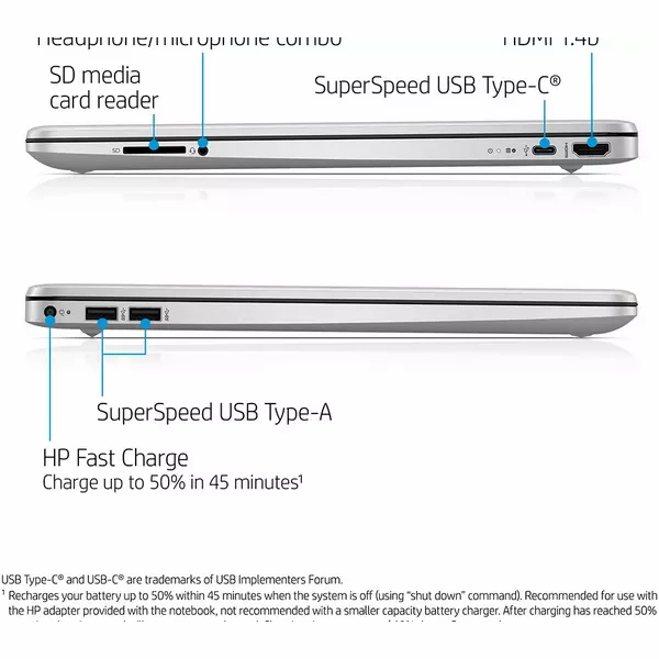 HP Pavilion 15s-fq2570sa 15.6" Laptop (Intel i5-1135G7, 8GB RAM, 256GB SSD, Windows 11 Home) - Silver