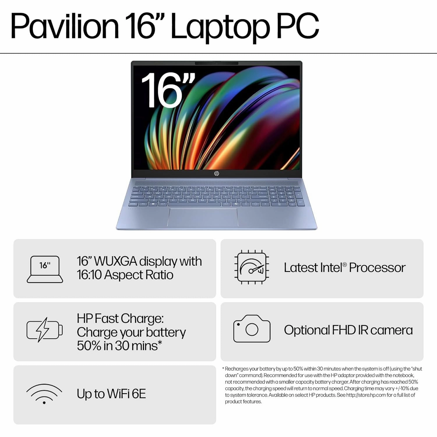 HP Pavilion 16 C Intel Core Ultra 5-125U, 16GB RAM, 512GB SSD, Intel Arc Graphics, Win 11, Sky Blue