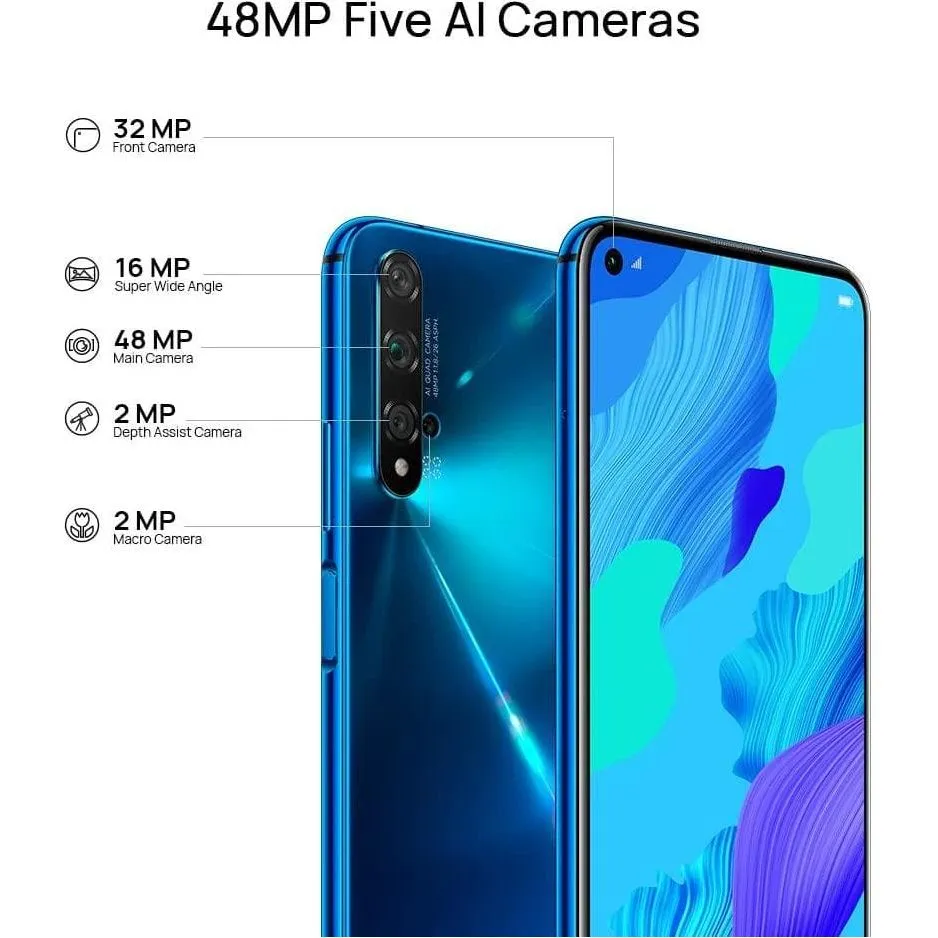 Huawei Nova 5T 128 GB, Peacock blue - Unlocked