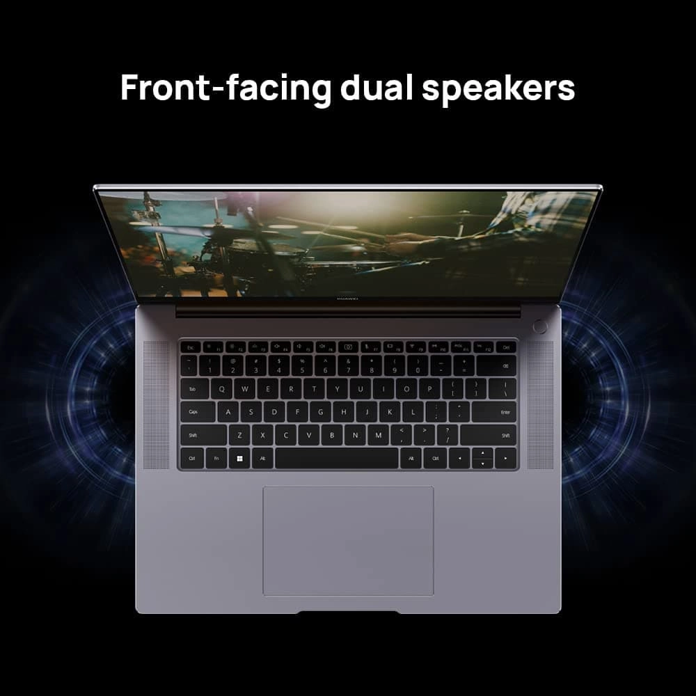 HUAWEI MateBook 16 Laptop, 16 inch 2.5K Full Display, AMD Ryzen 7 5800H, 16 GB RAM, 512 GB SSD, E= 1 colour accuracy, Wi-Fi 6, Dual Shark Fin fan cooling system,90 W,Windows 11,Space Grey
