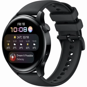 HUAWEI WATCH 3 | Connected GPS Smartwatch with Sp02 and All-Day Health Monitoring | 14 Days Battery Life - Black Fluoroelastomer Strap nintendo switch oled, nintendo switch deals, joy-con accessories
