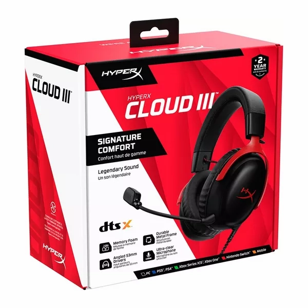HYPERX Cloud III Wired Gaming Headset Black & Red