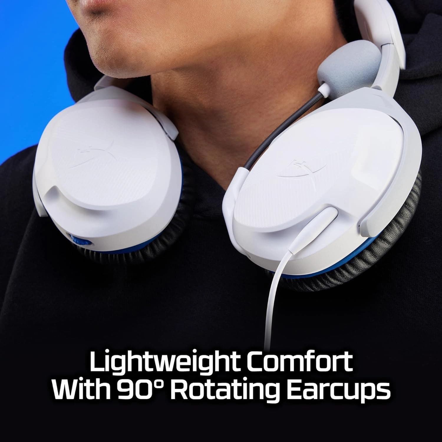 HyperX Cloud Stinger 2  Gaming Headset for PlayStation, Signature Comfort, Adjustable Headband, Wired, White