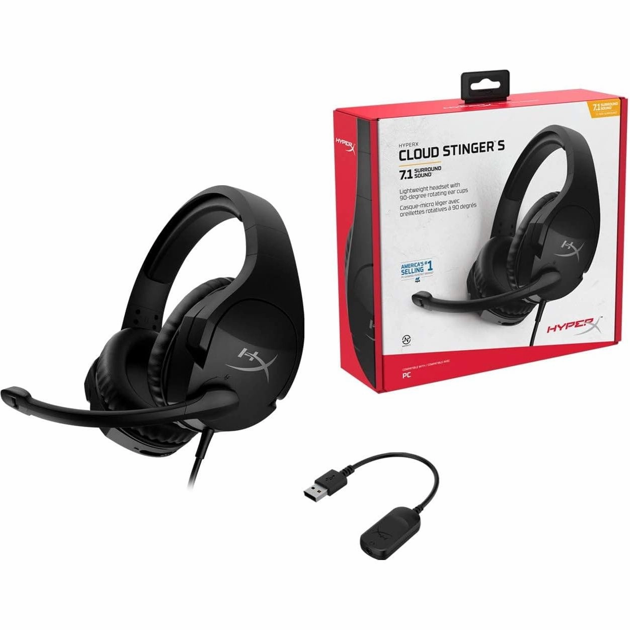 HyperX Cloud Stinger S 7.1 PC Gaming Headset - Black