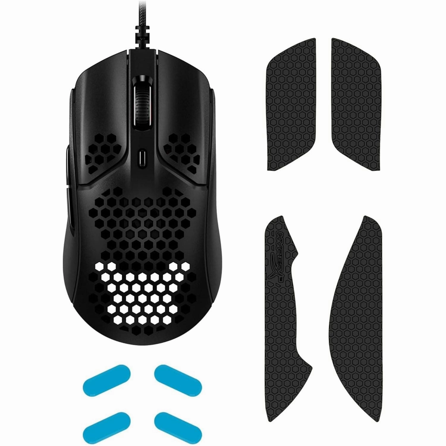 HyperX Pulsefire Haste C Gaming Mouse C Ultra-Lightweight, 59g, Honeycomb Shell, Hex Design, HyperFlex Cable, Up to 16000 DPI, 6 Programmable Buttons, Black