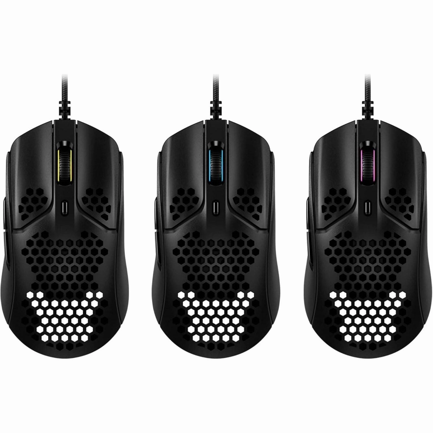 HyperX Pulsefire Haste C Gaming Mouse C Ultra-Lightweight, 59g, Honeycomb Shell, Hex Design, HyperFlex Cable, Up to 16000 DPI, 6 Programmable Buttons, Black