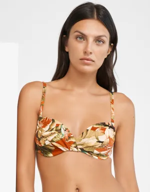 Hypnotic Underwired Bikini Top - Sepia Leaves