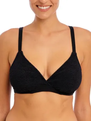 Ibiza Waves Plunge Bikini Top - Black