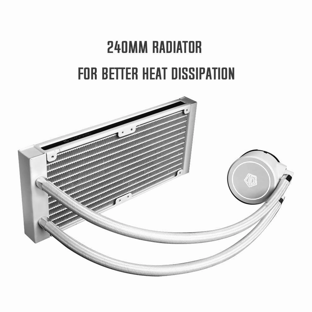 ID-COOLING FROSTFLOW X240 Snow 240mm AIO Liquid CPU Cooler - White