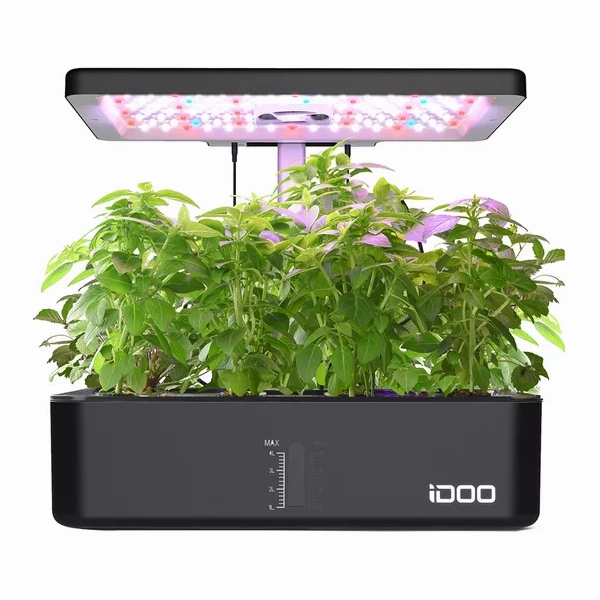 IDOO Home Hydroponics Herb Garden Growing Kit - Black