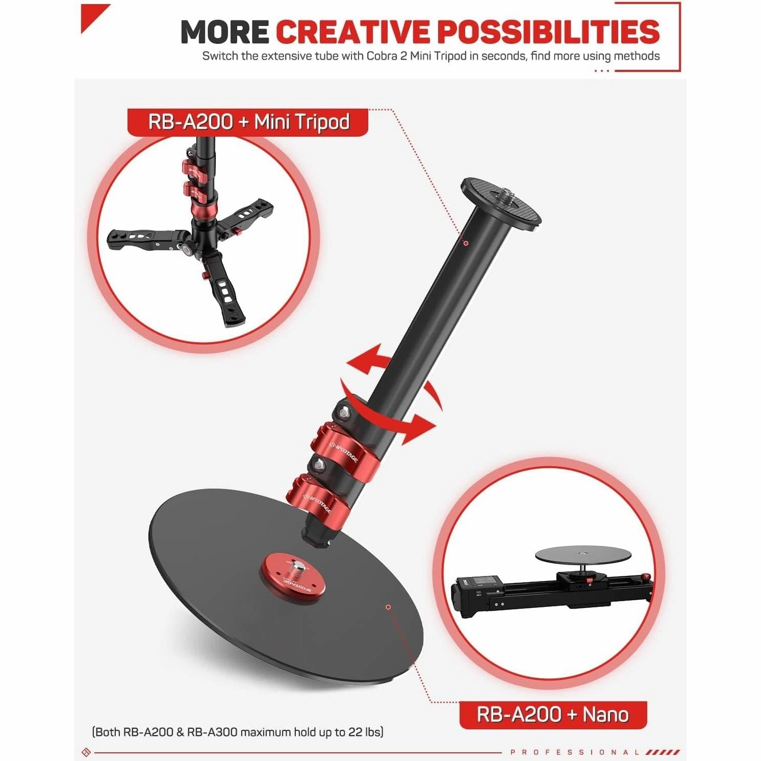 IFOOTAGE Cobra 2 Round Base RB-A200 1000010630 Monopod - Black