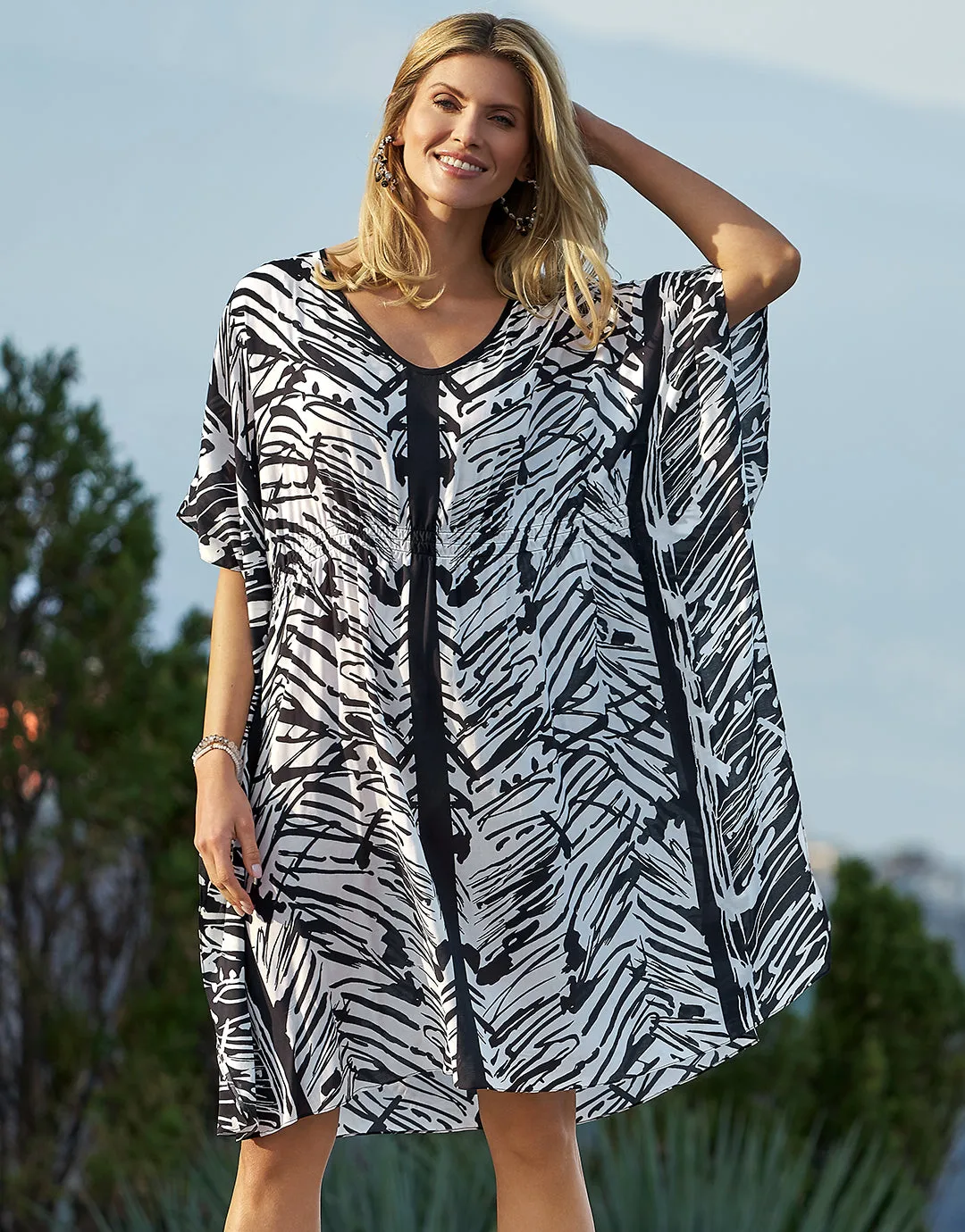 Ink Art Kaftan - Black and White