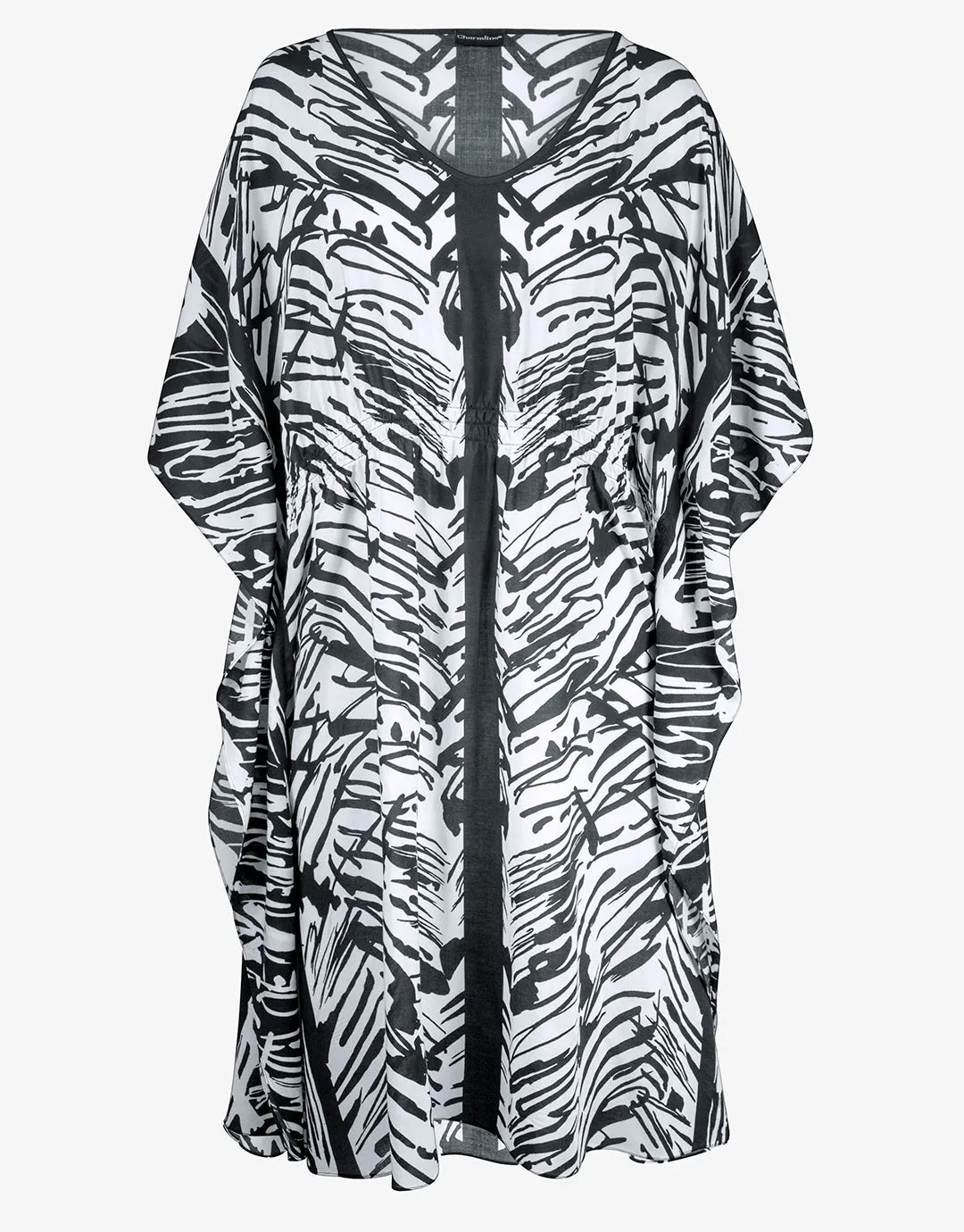 Ink Art Kaftan - Black and White