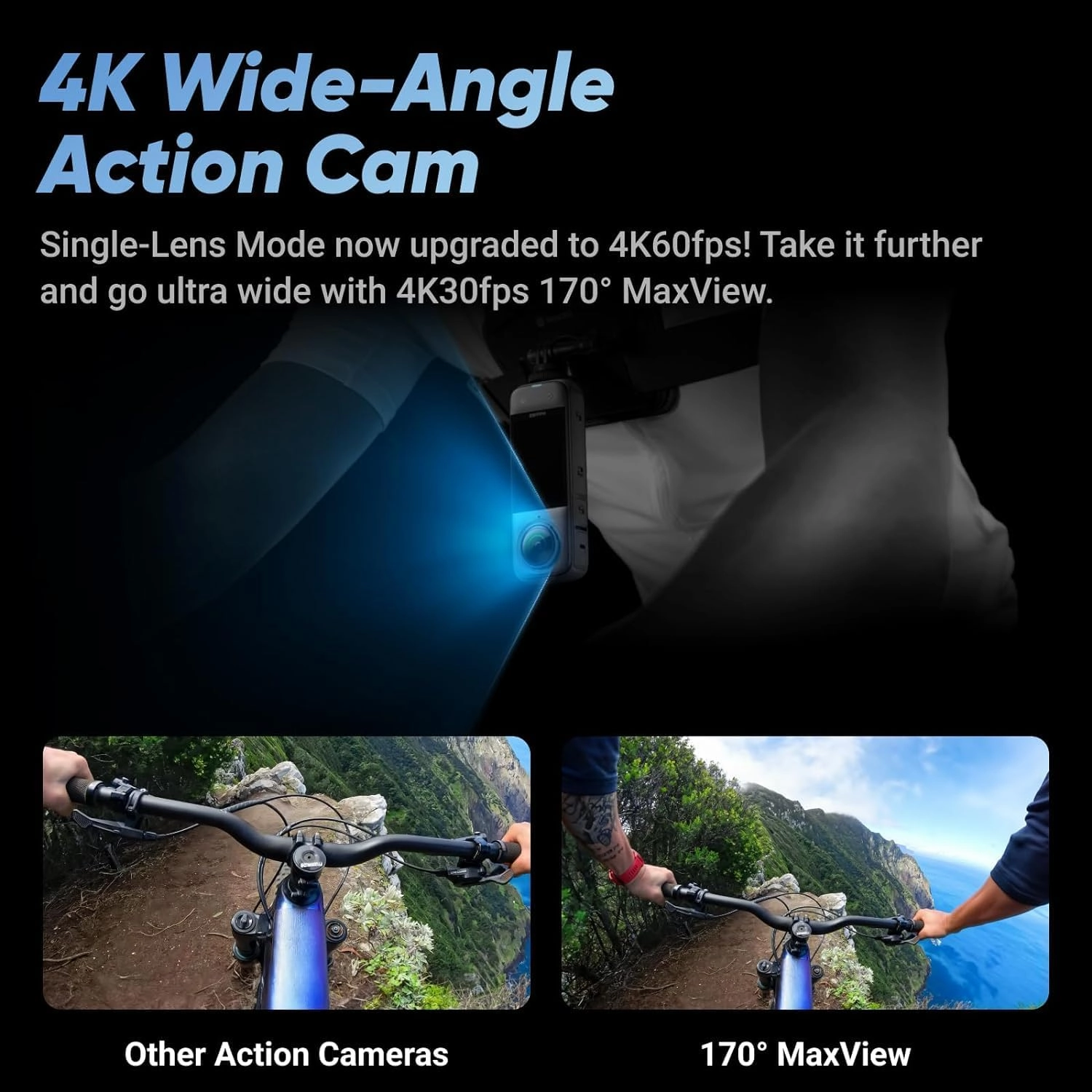 Insta360 X4-8K Waterproof 360 Action Camera, 4K Wide-Angle Video, Removable Lens Guards, 135 Min Battery Life, AI Editing
