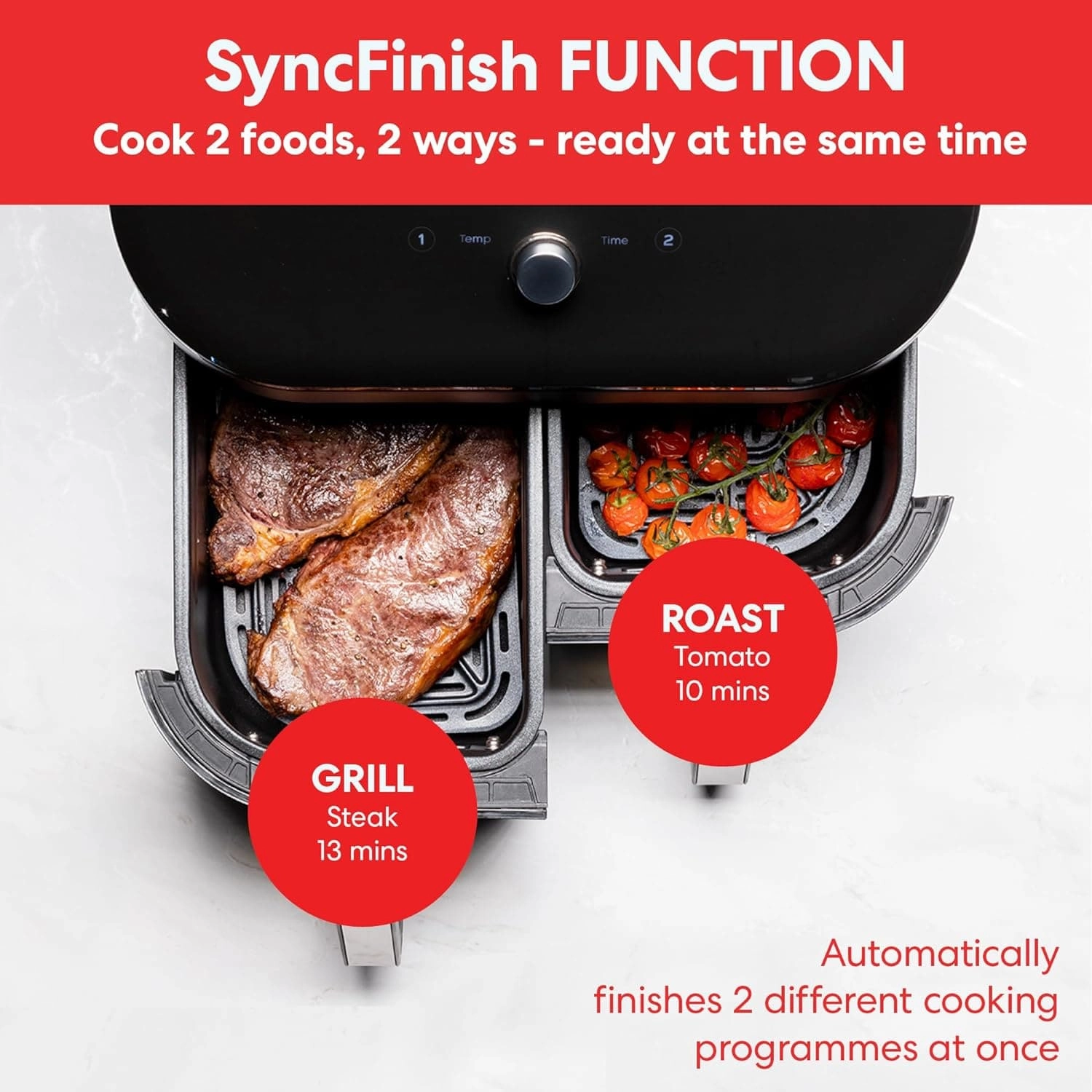 Instant Vortex Clear Cook 7.6L Dual Air Fryer - Black