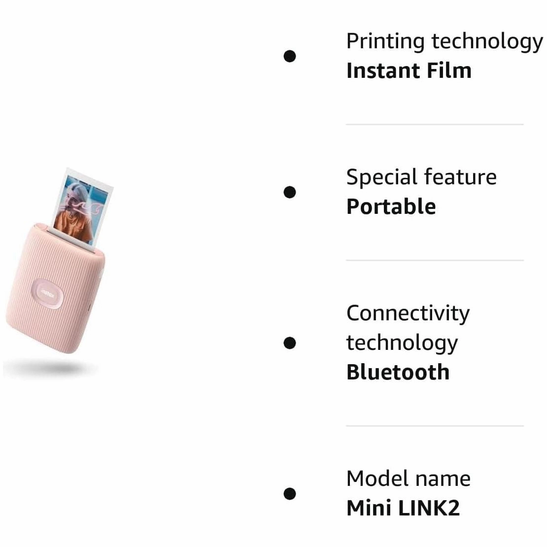 Instax Smartphone Printer, Soft Pink, Mini Link 2
