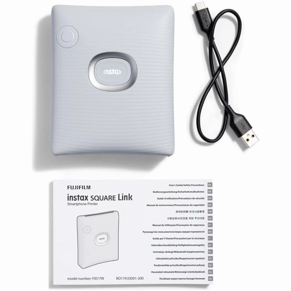 INSTAX SQUARE Link Smartphone Printer - Instant Photo Printing, Square Format, AR Features, Bluetooth Connectivity