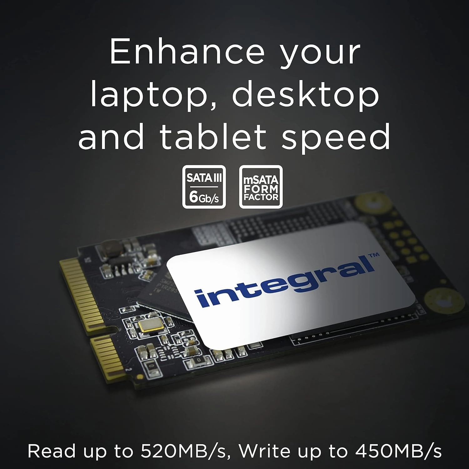 Integral 128GB mSATA Internal SSD for PC and Laptop, up to 480MB/s Read 400MB/s Write