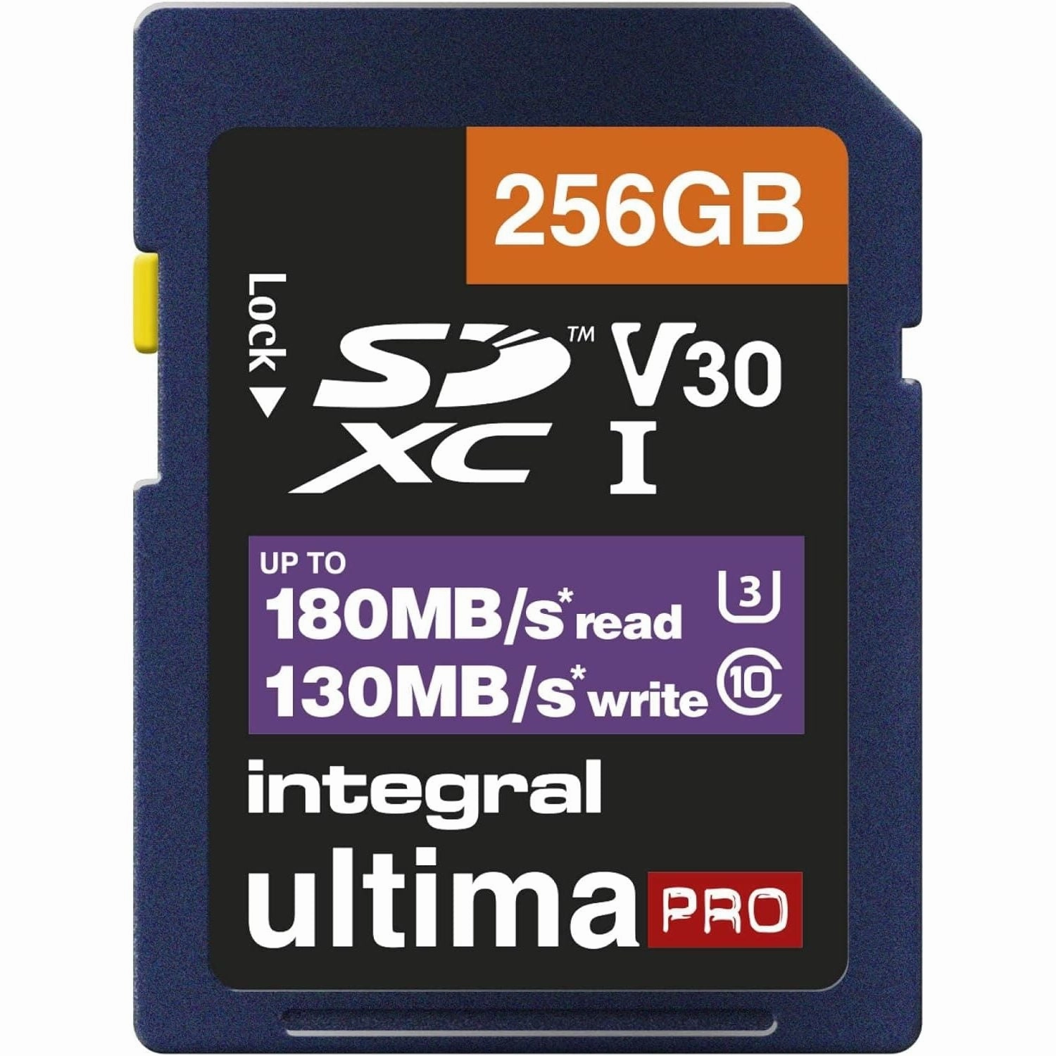 Integral 256GB SD Card 4K Video Read Speed 180MB/s and Write Speed 130MB/s SDXC V30 U3 180-V30 Our Fastest Ever High Speed SD Memory Card