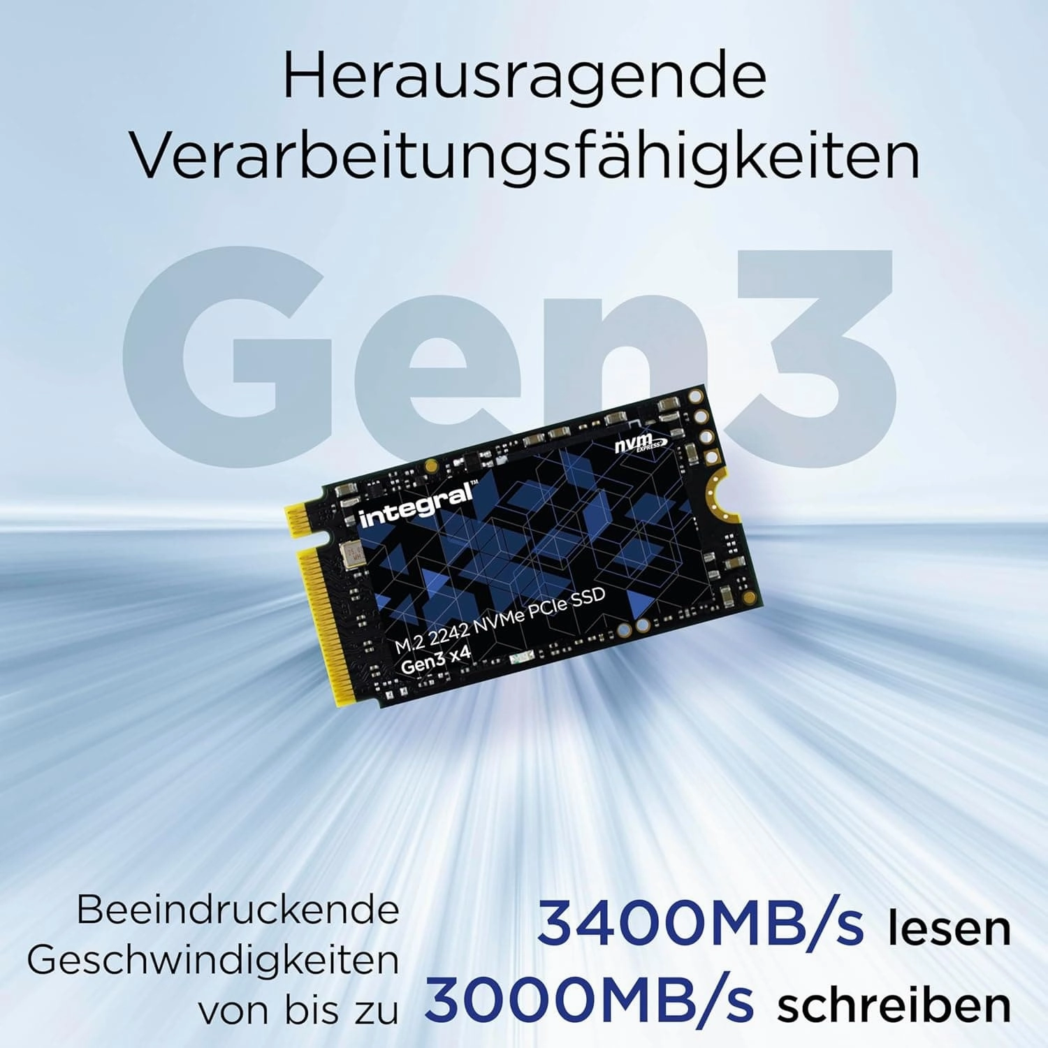 Integral 512GB M.2 NVMe 2242 PCIe Gen3 x4 SSD C READ speed up to 3300MB/s, WRITE speed up to 2700MB/s C Internal Solid State Drive. PC, NUC, Ultra-thin laptop and tablet compatible
