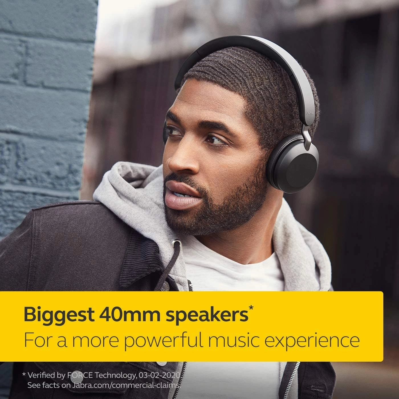 Jabra Elite 45h Wireless On-Ear Headphone - 2 Microphone Call Technology  Titanium Black