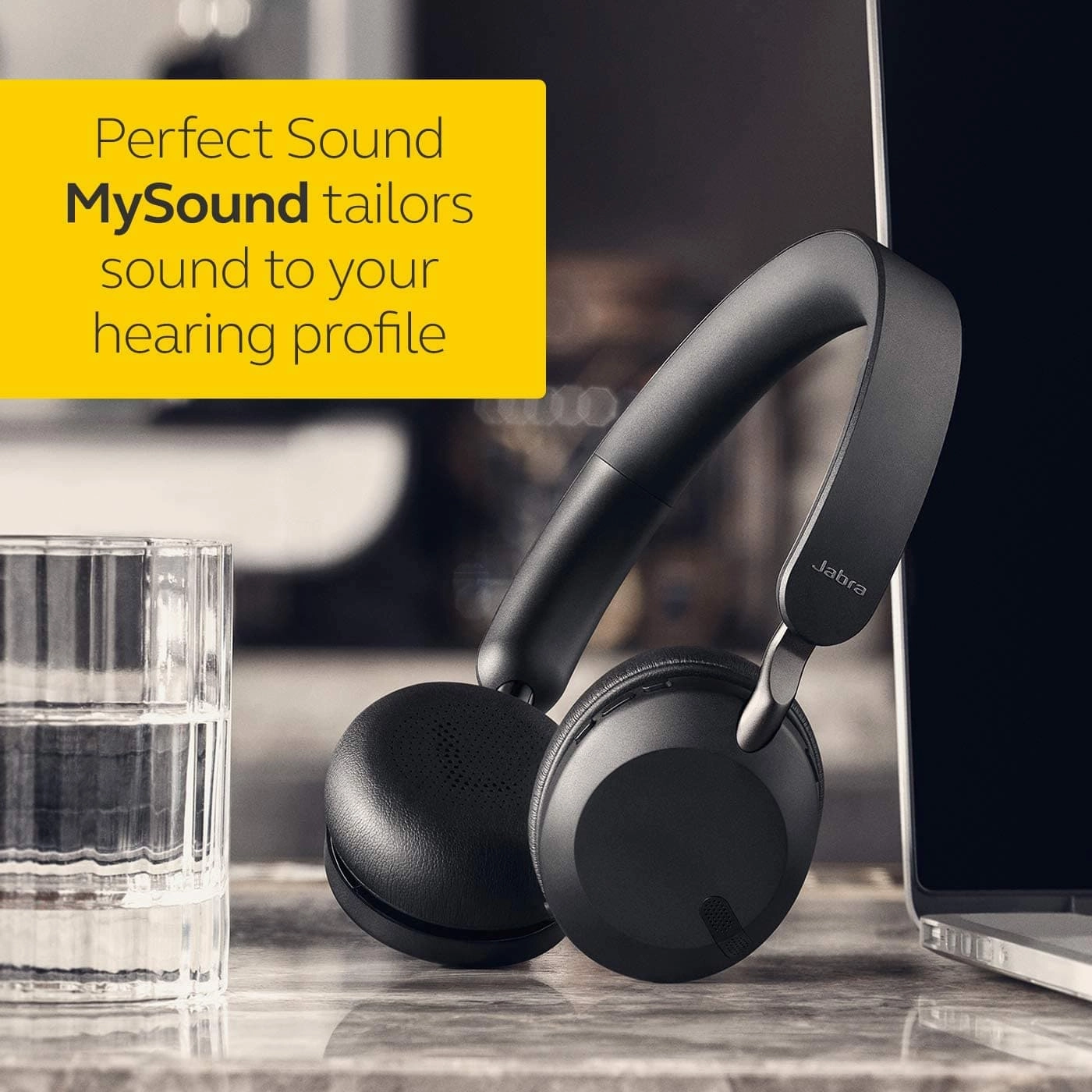 Jabra Elite 45h Wireless On-Ear Headphone - 2 Microphone Call Technology  Titanium Black