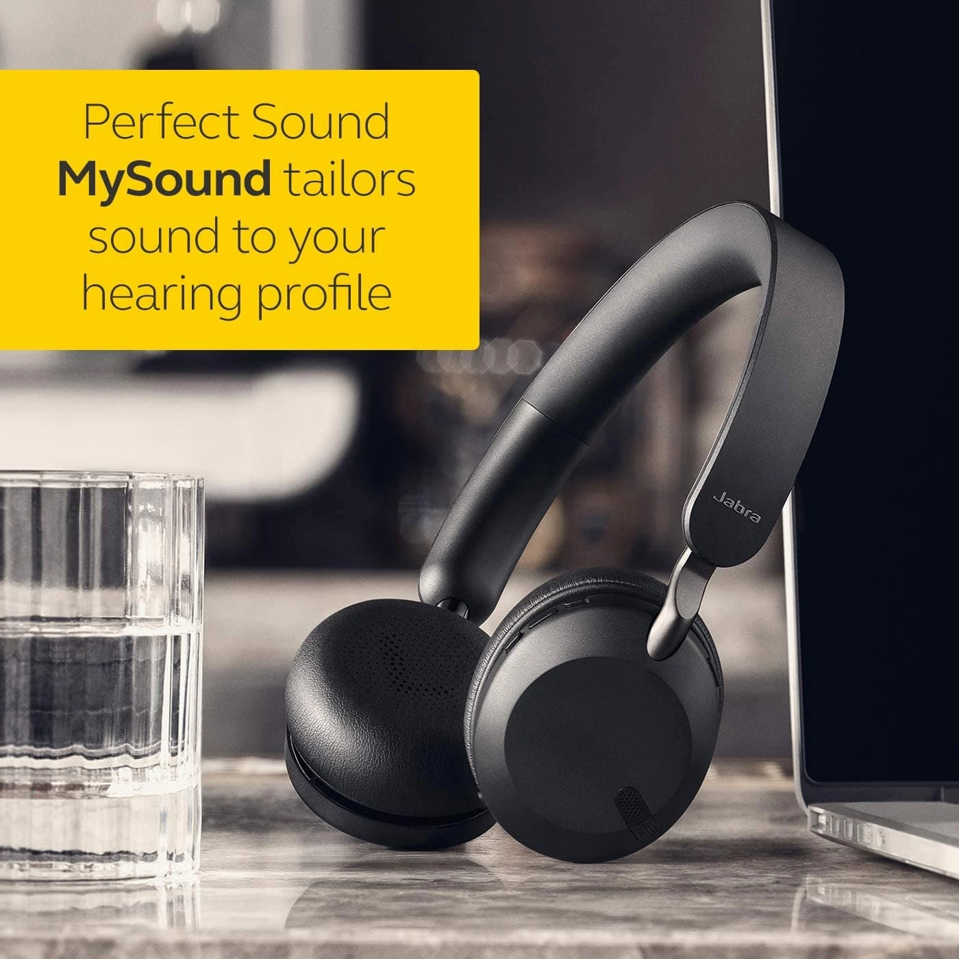 Jabra Elite 45h Wireless On-Ear Headphone - 2 Microphone Call Technology  Titanium Black
