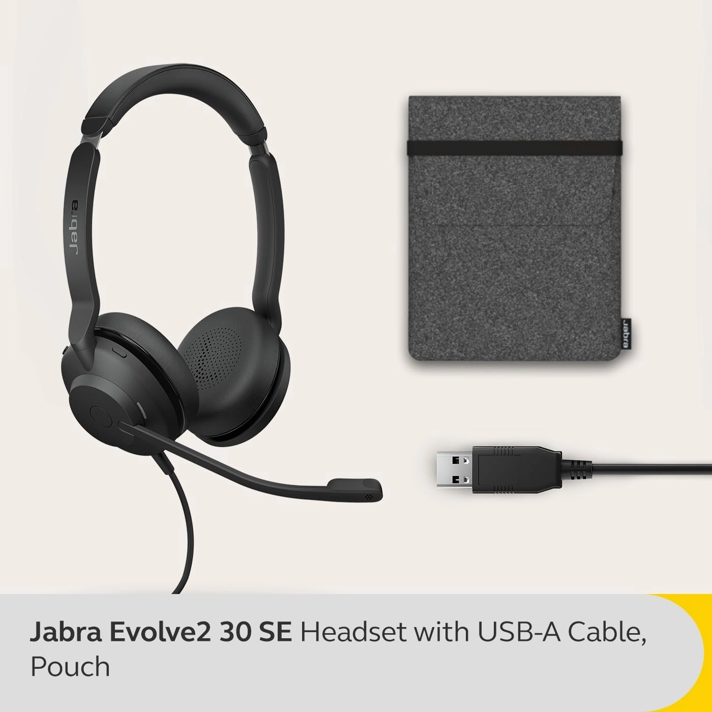 Jabra Evolve2 30 SE USB-A Stereo Headset  Microsoft Teams Certified