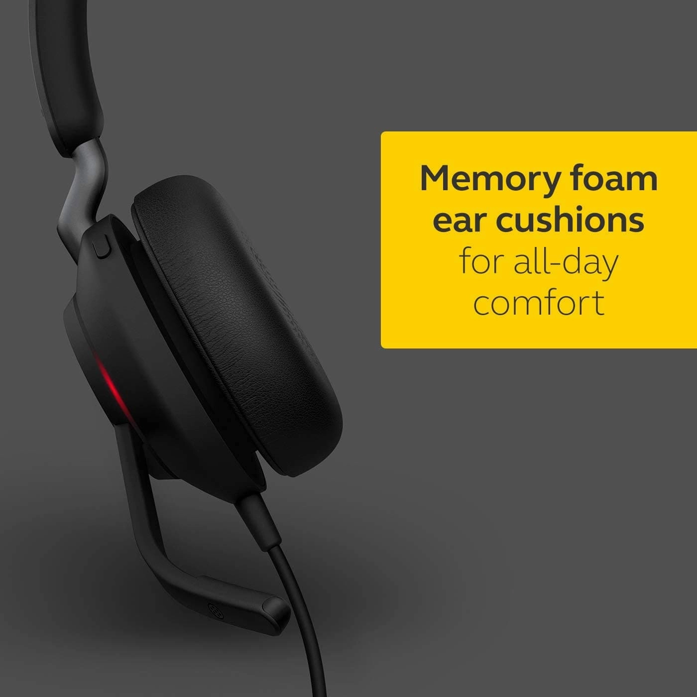 Jabra Evolve2 40 PC Headset  Noise Cancelling Microsoft Teams Certified Mono Headphones With 3-Microphone Call Technology  USB-A Cable  Black