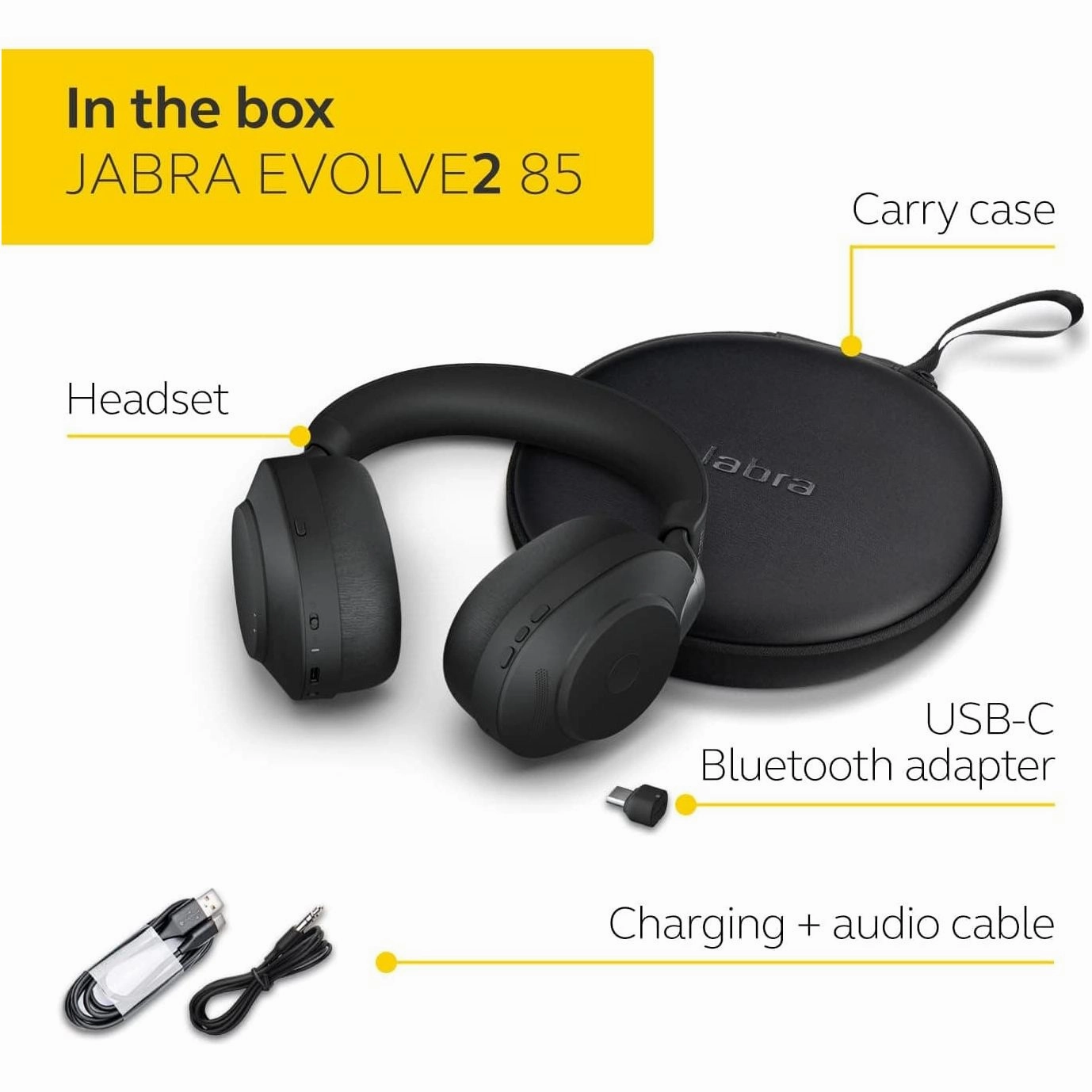 Jabra Evolve2 85 Wireless PC Headset  Black