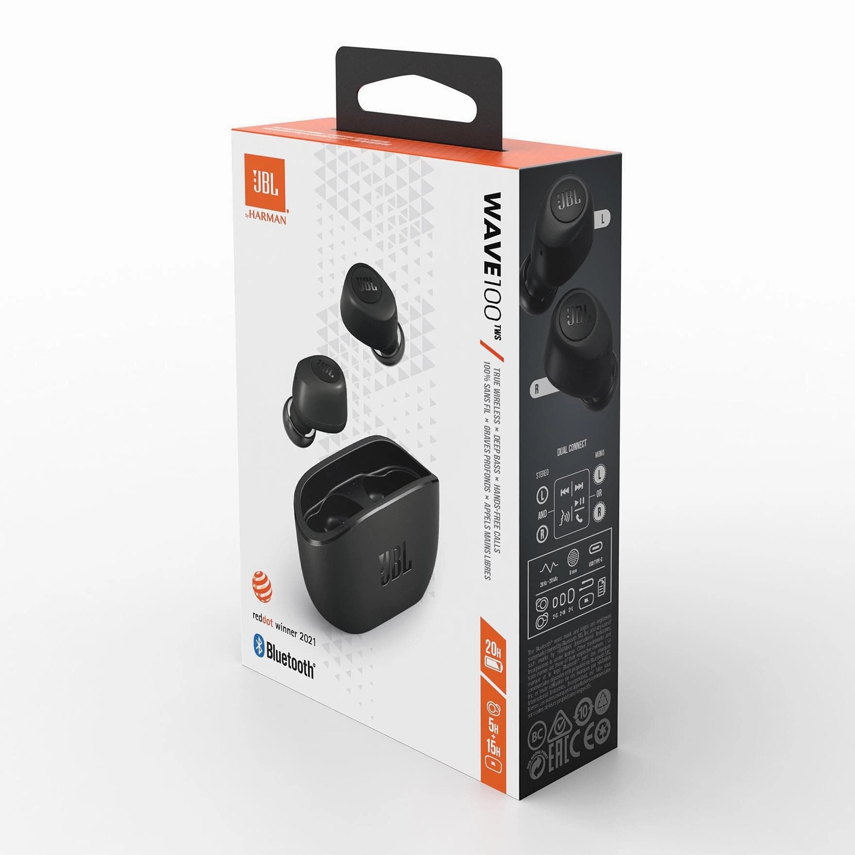 JBL Harman Wave 100 TWS Headphones Bluetooth In-Ear Black Wireless Headset